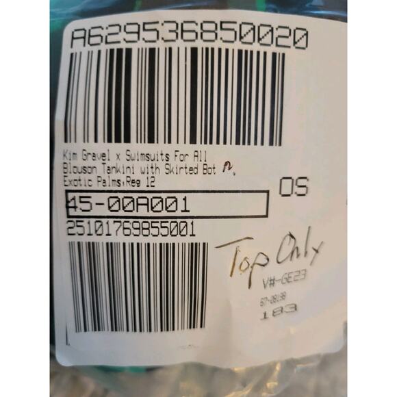 Kim Gravel Exotic Palms Size Plus 12 Tankini Top A629536 NWOT - Picture 8 of 9